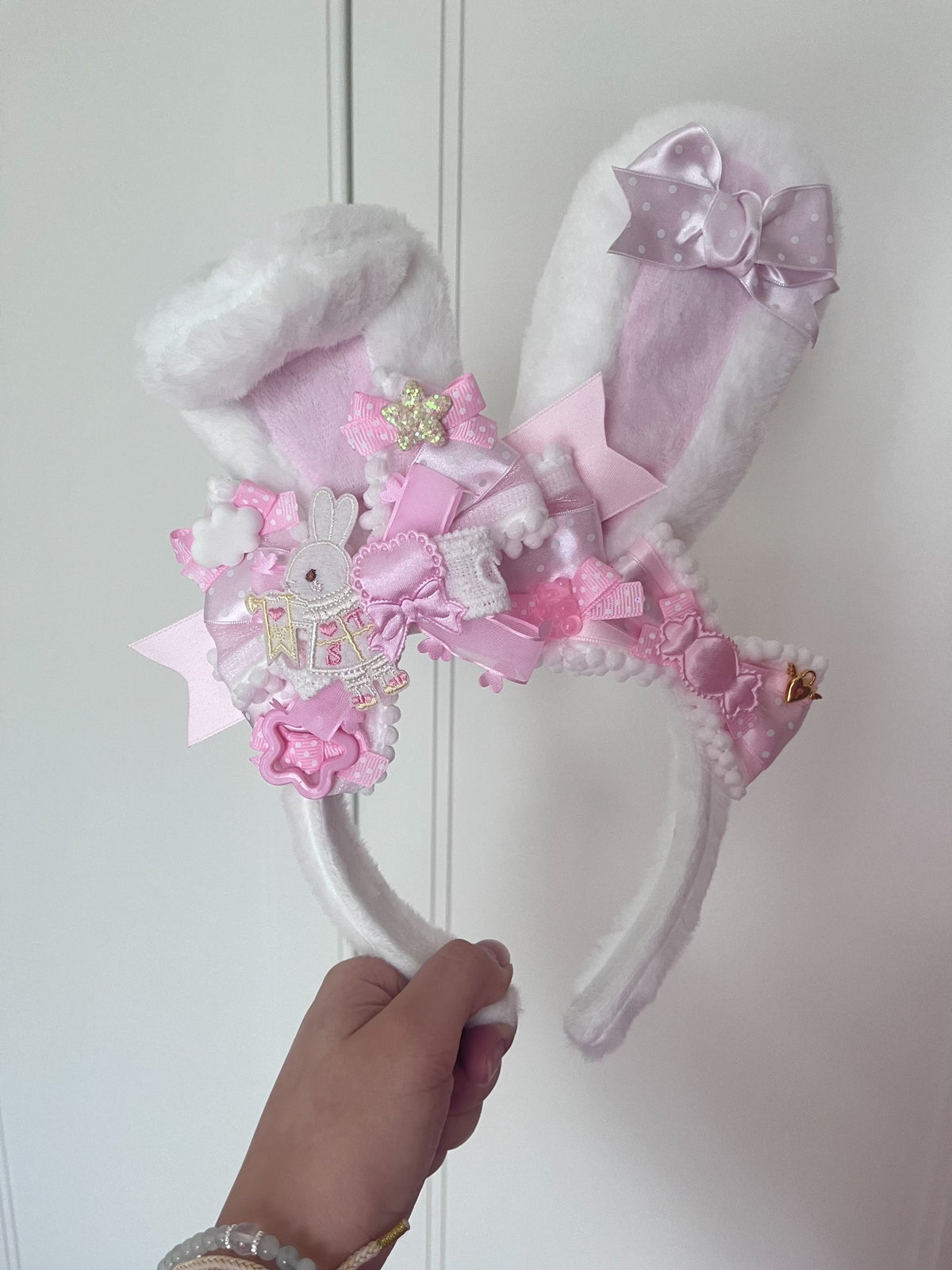 Lolita Bunny Ear Headband Polka Dot Bow