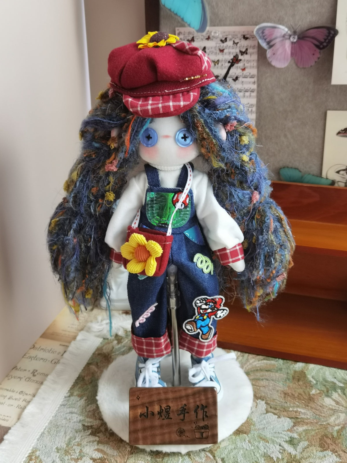 Button-Eyed Doll 30cm Handmade