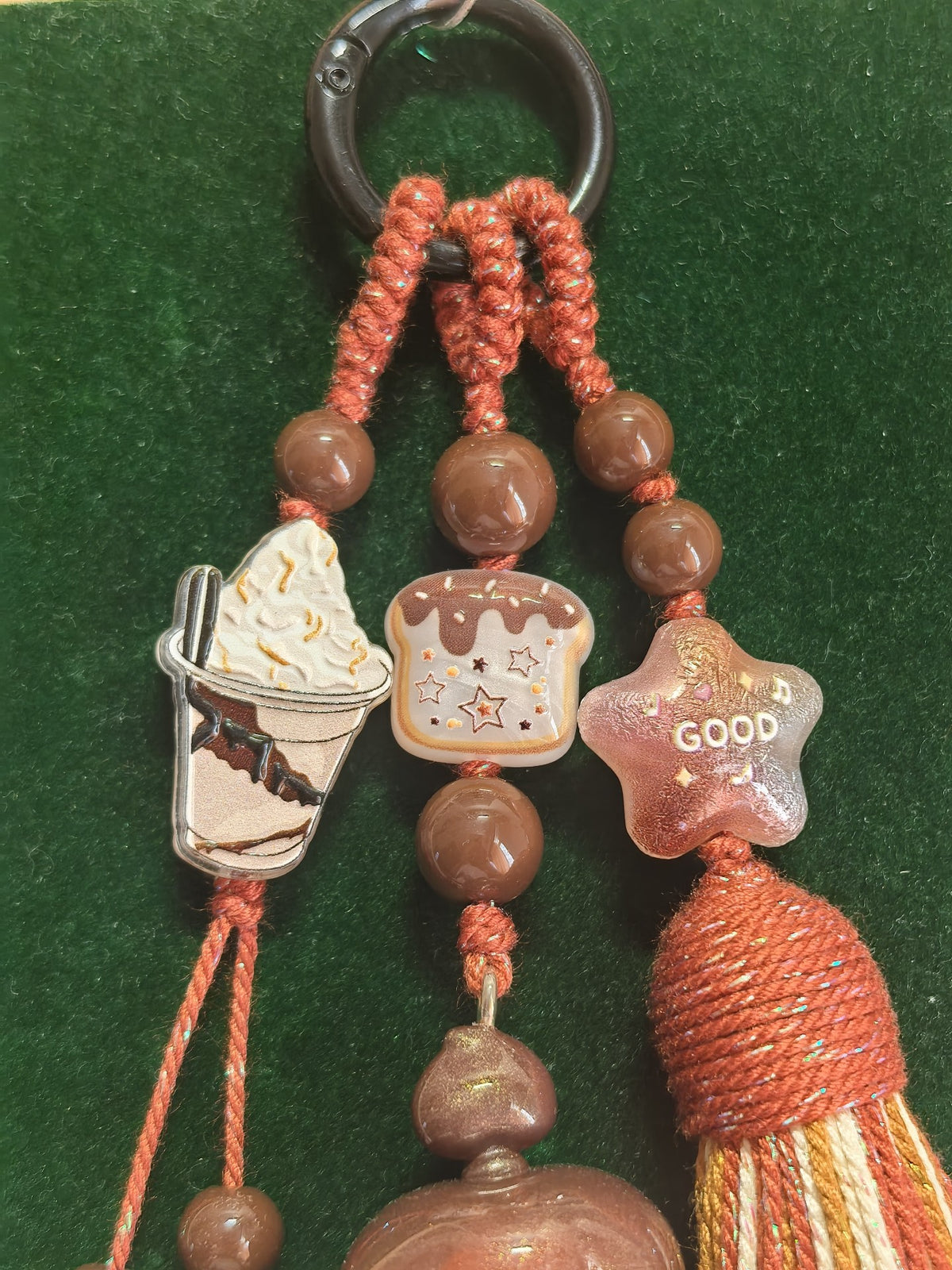 Handcrafted Playing Card Girl Phone Charm Keychain