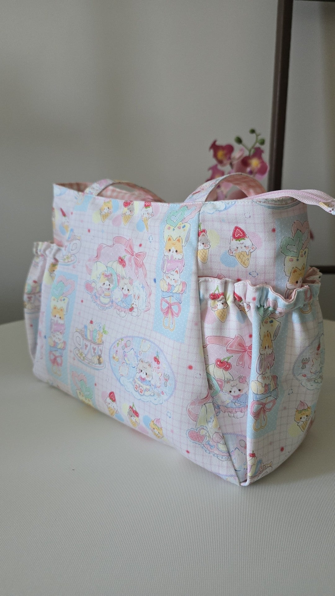Cat Print Small Tote Bag