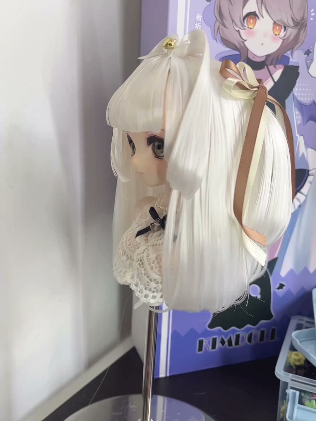 White Twin Tail Doll Wig