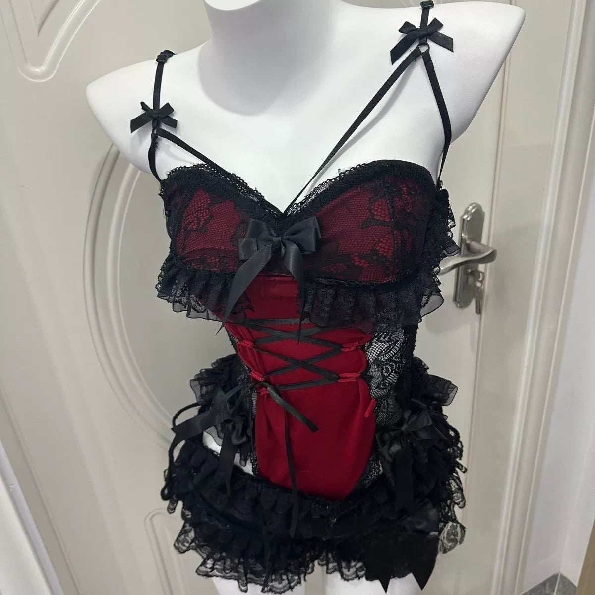 Gothic Black Lace Lingerie Set