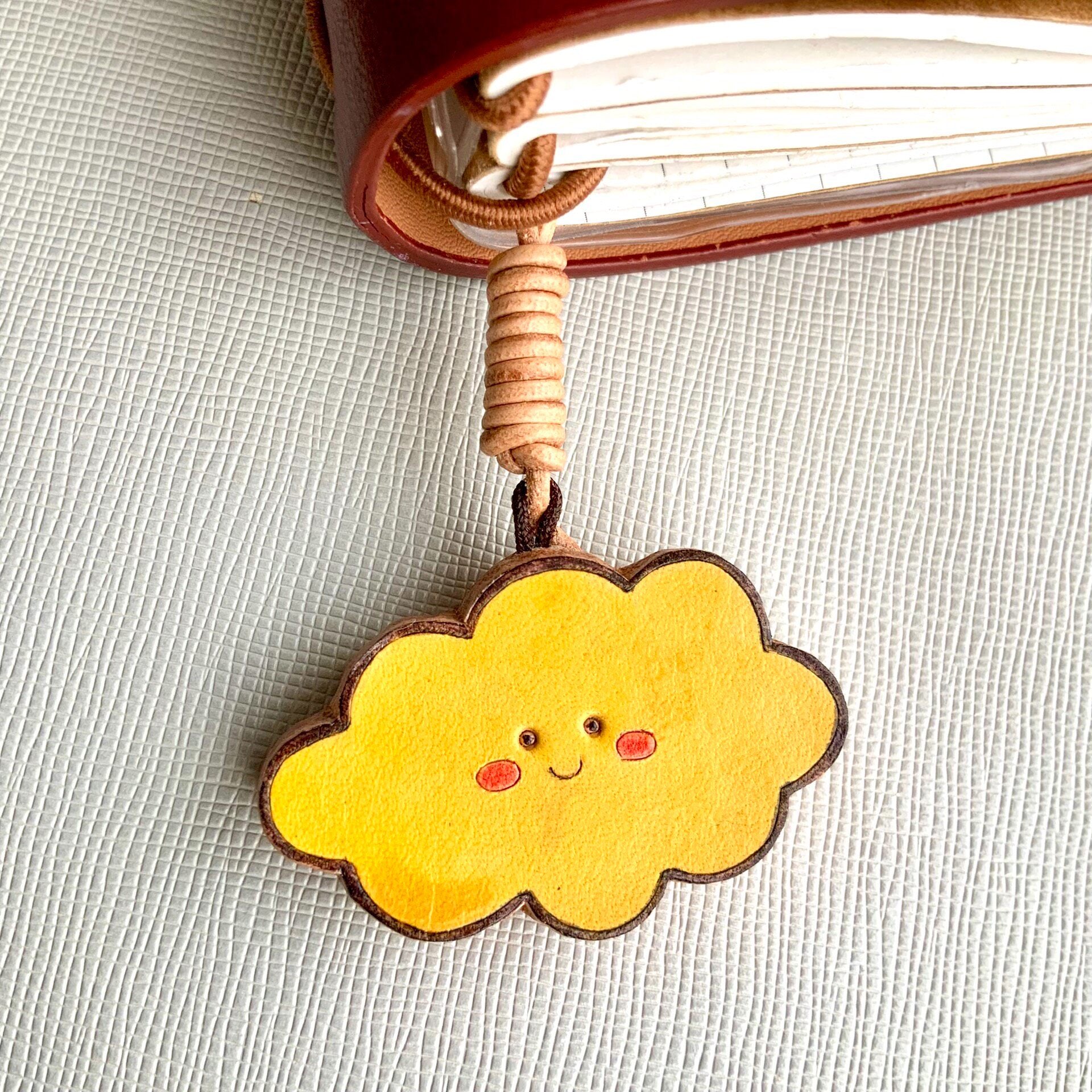Handcrafted Leather Charm Set with Cartoon Motifs