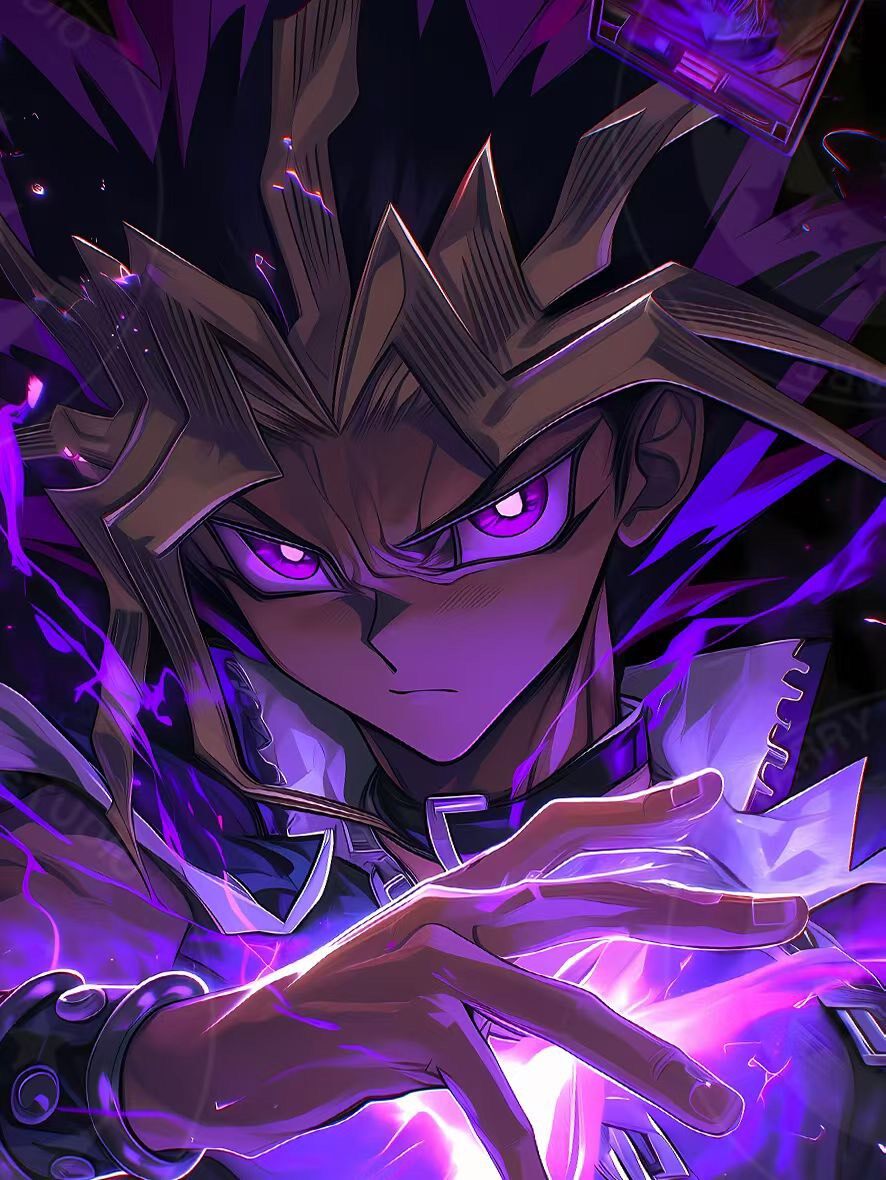 Framed Anime Art Print Purple Energy