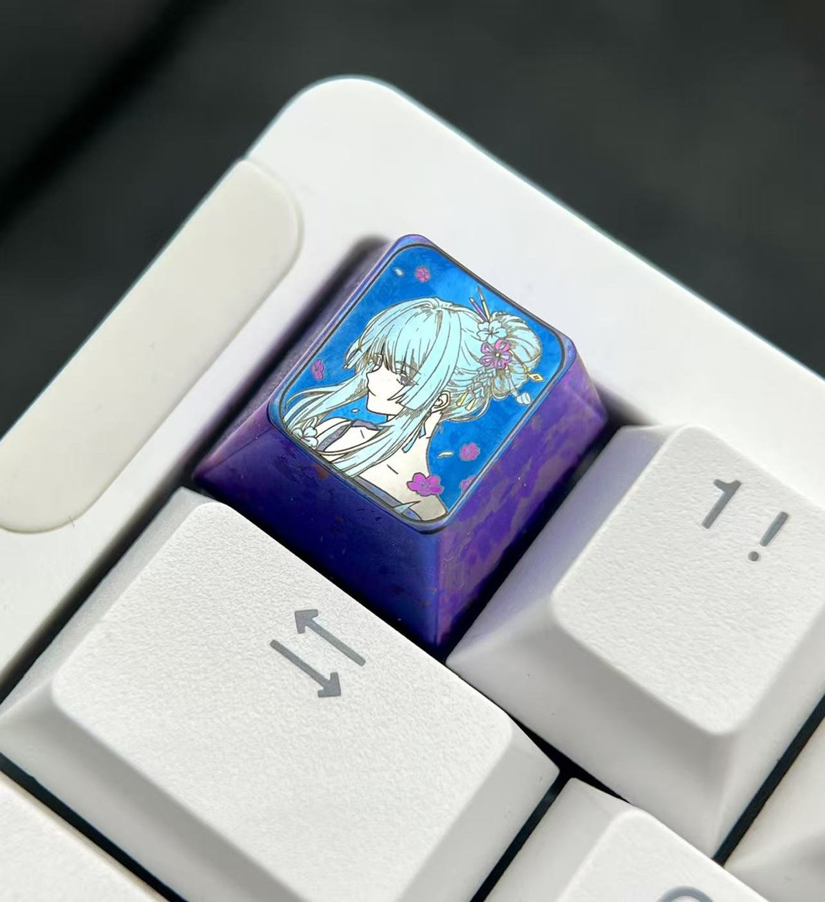 Titanium Alloy 1u Keycap with Gradient Finish