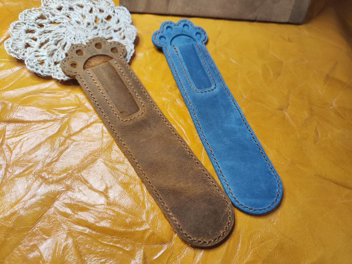 Cat Paw Cowhide Leather Pen Case