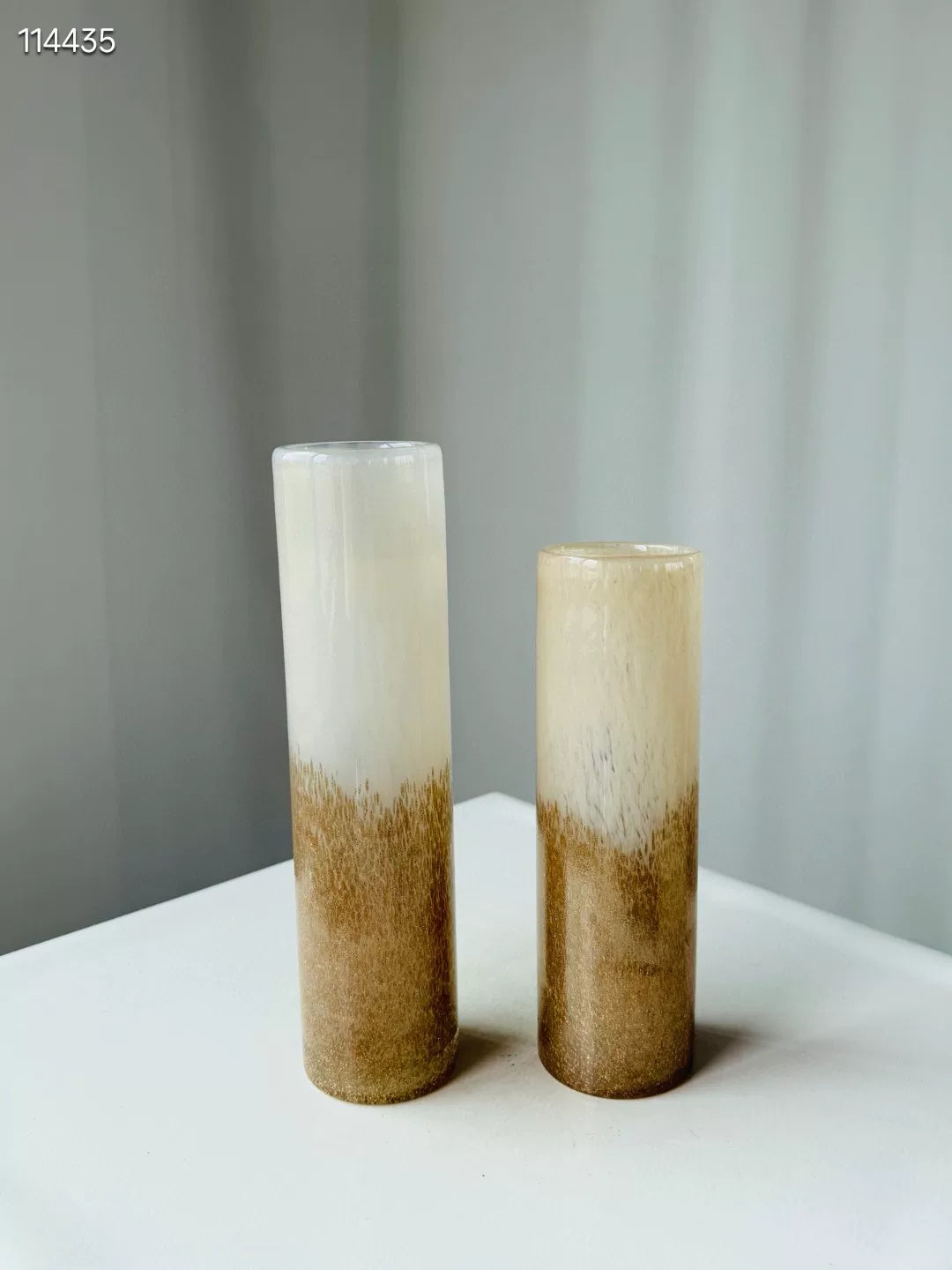Handmade Glass Cylindrical Vases Two Tone