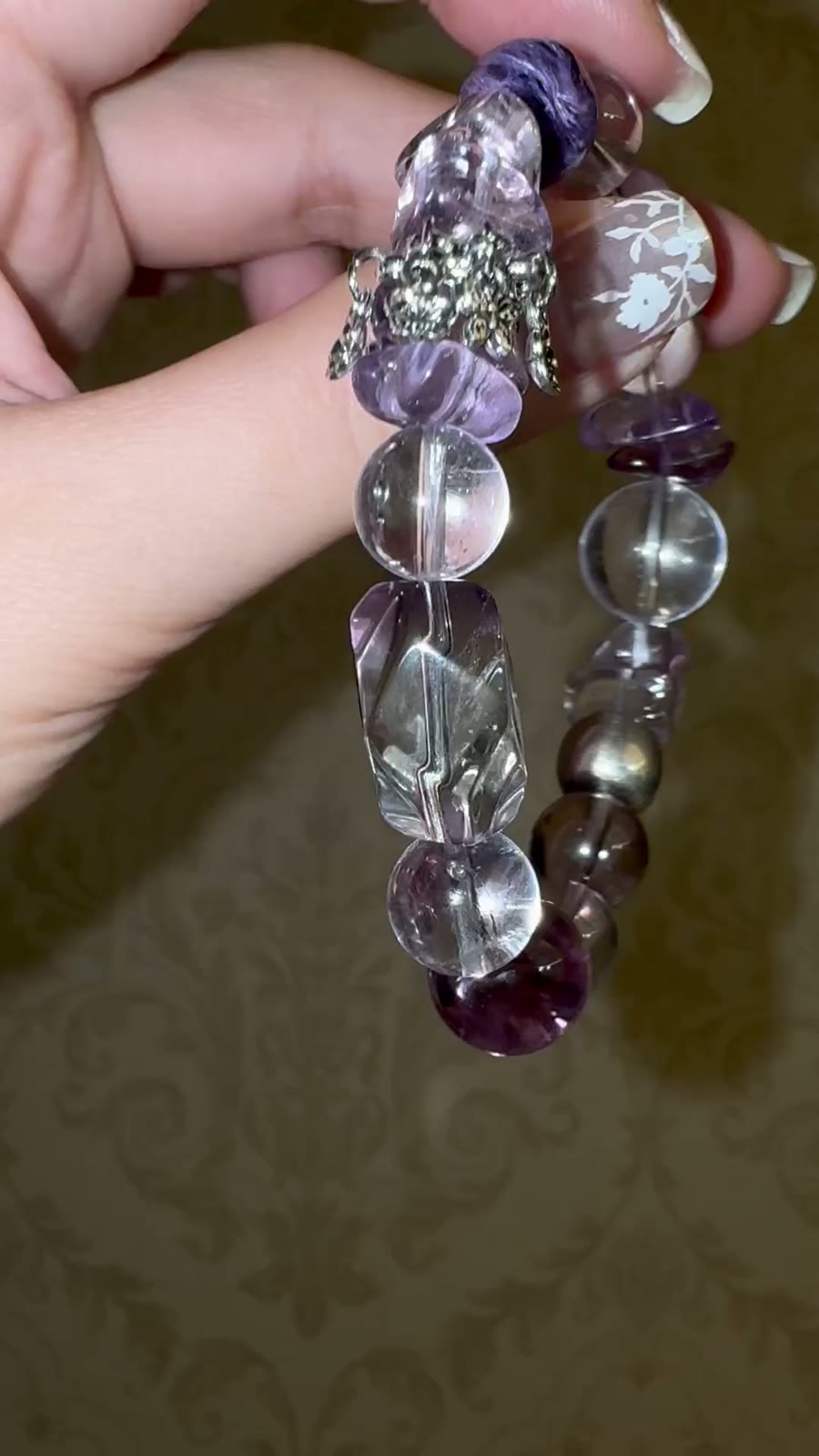 Ice Amethyst Kralenarm 10-14mm