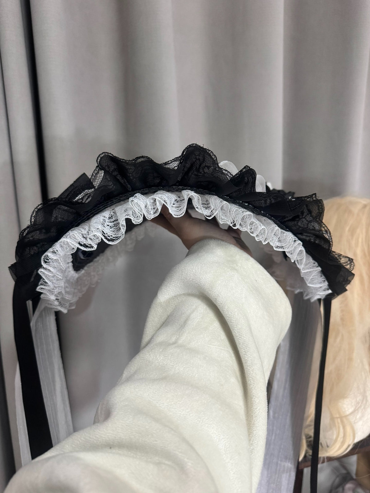 Handmade Gothic Lolita Lace Bonnet Headpiece