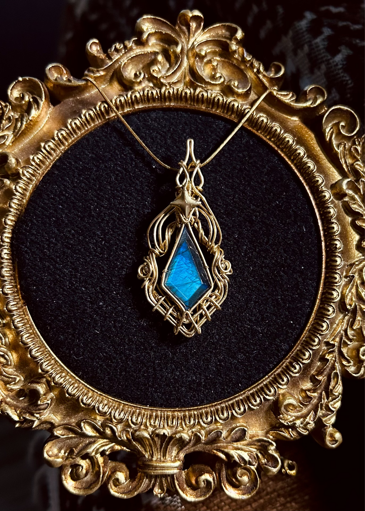 Wire Wrapped Labradorite Pendant Necklace