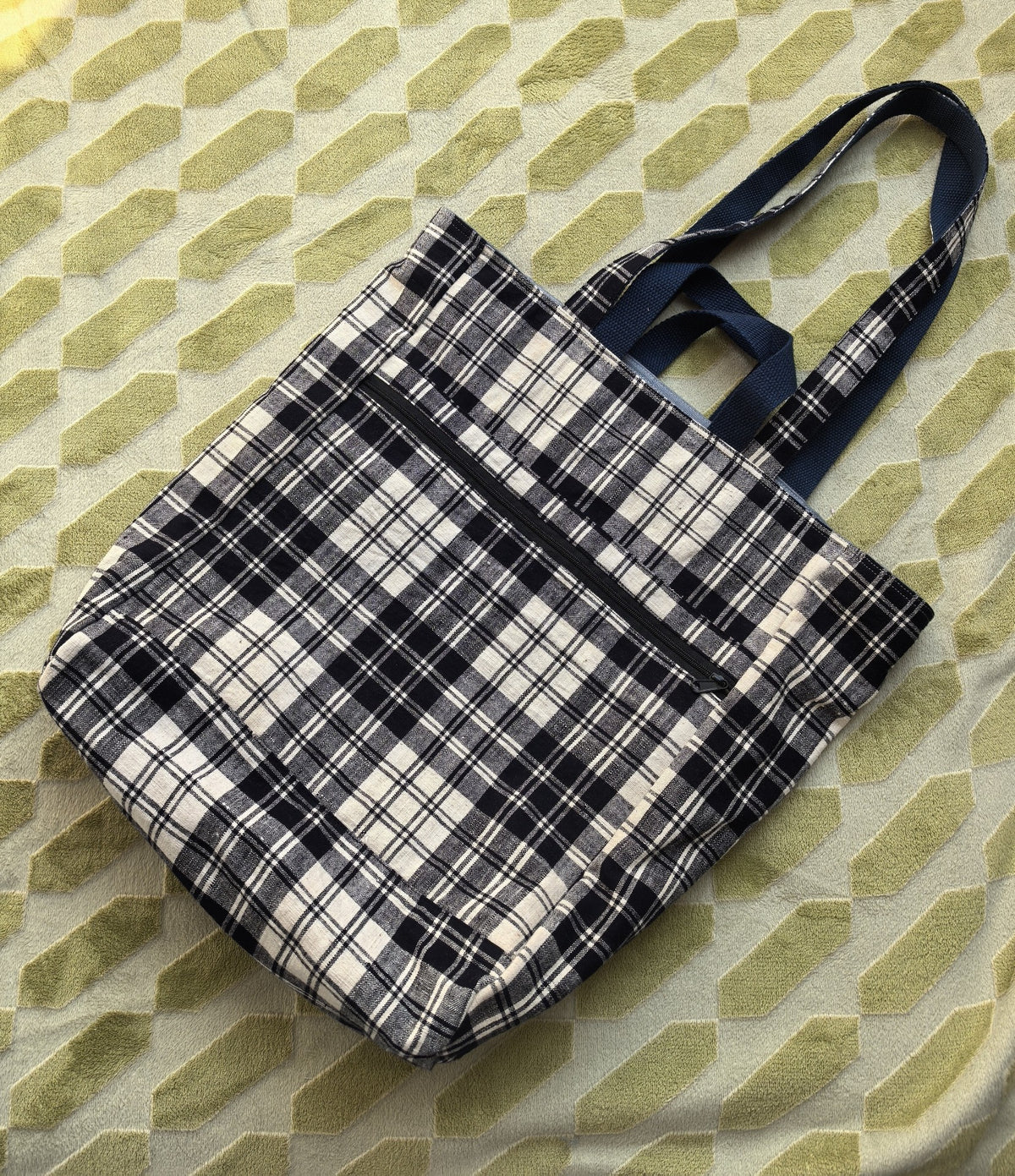 Handwoven Plaid Shoulder Bag