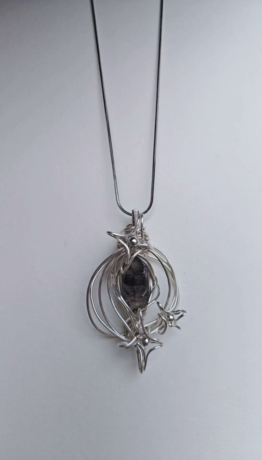 Handcrafted Wire Wrapped Raw Crystal Necklace