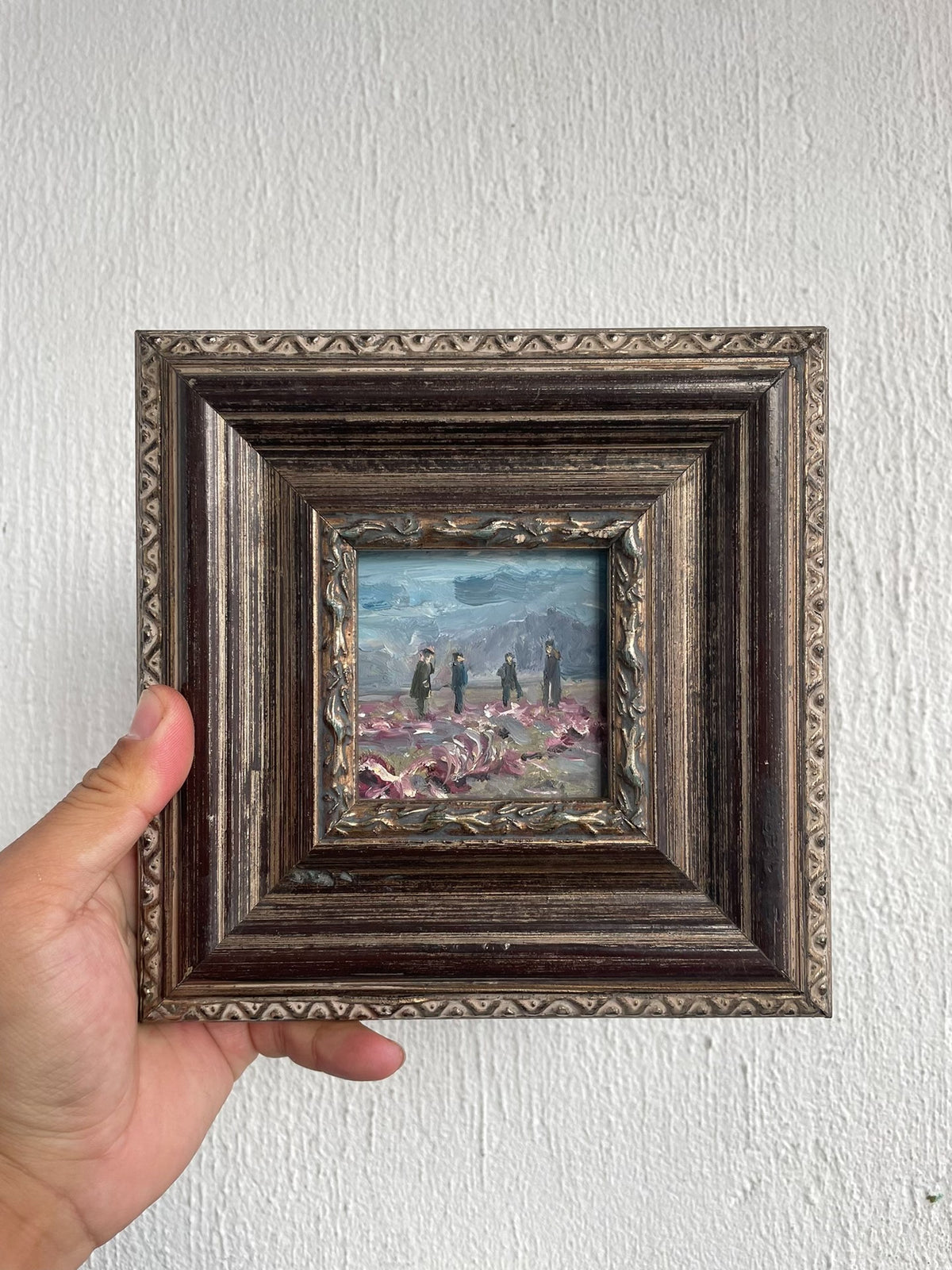 Handgemaltes Ölgemälde Lebensbaum 8x8 cm