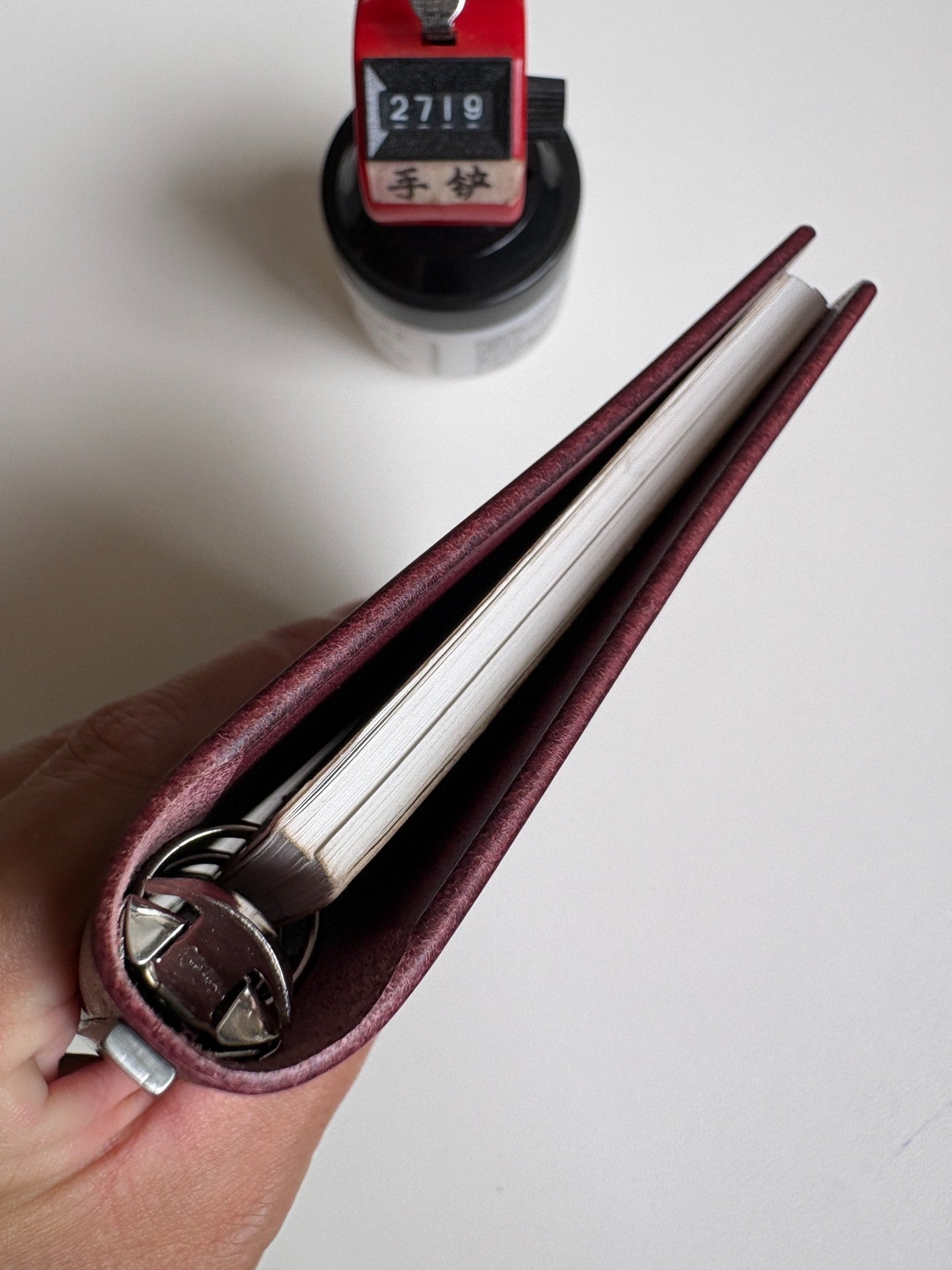 Handmade Buttero Leather A6 Ring Binder Cover with 9-Ring Mechanism