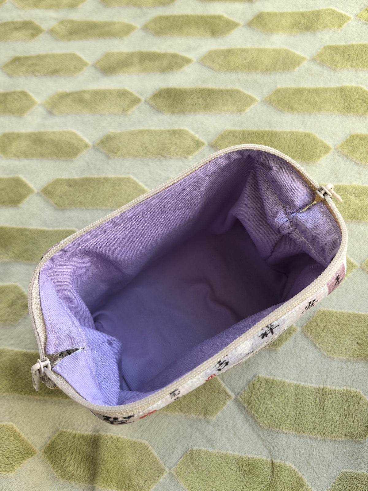 Large Stand-Up Cosmetic Pouch Calligraphy Print