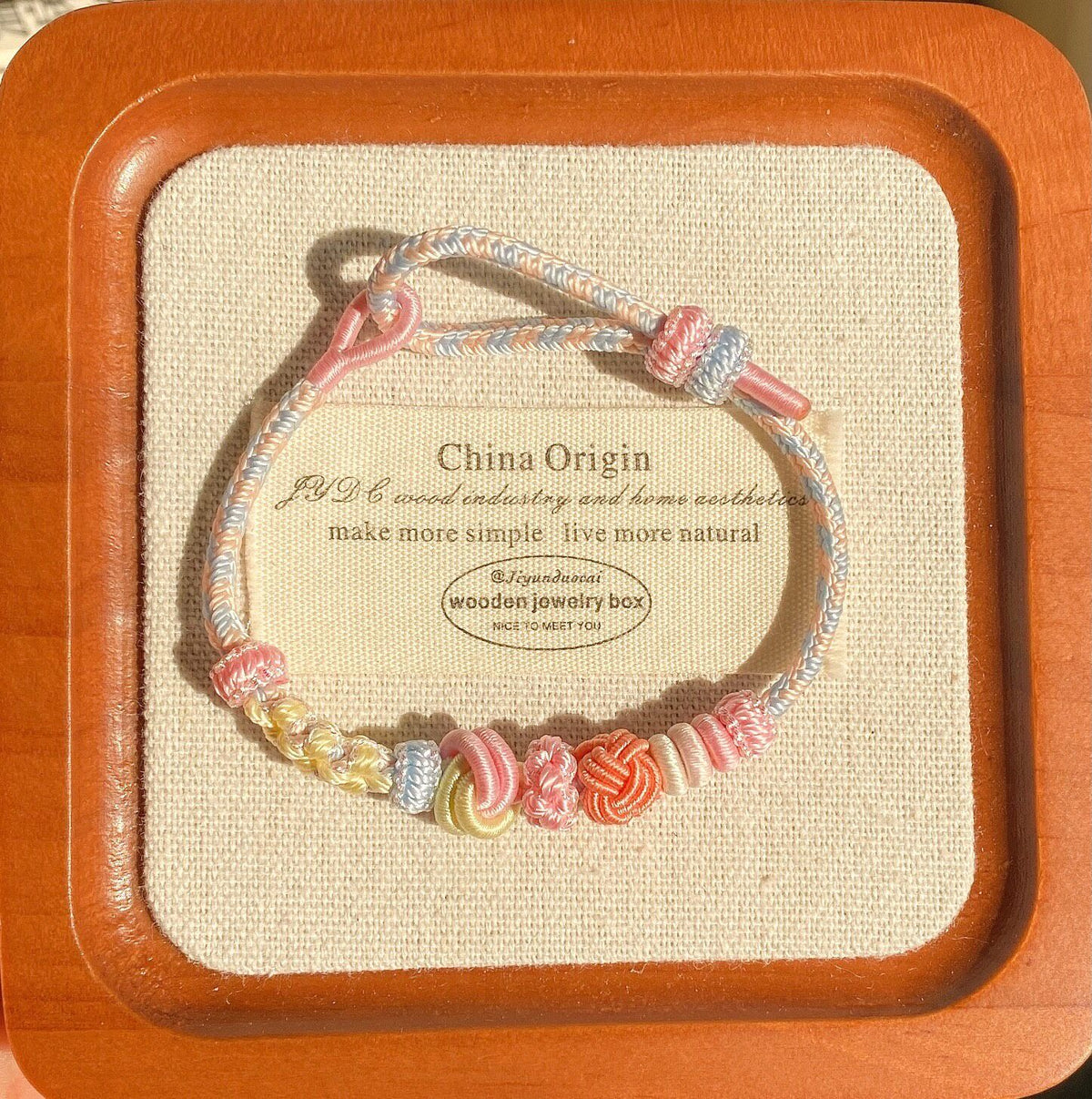 Handcrafted Woven Bracelet Pastel Adjustable