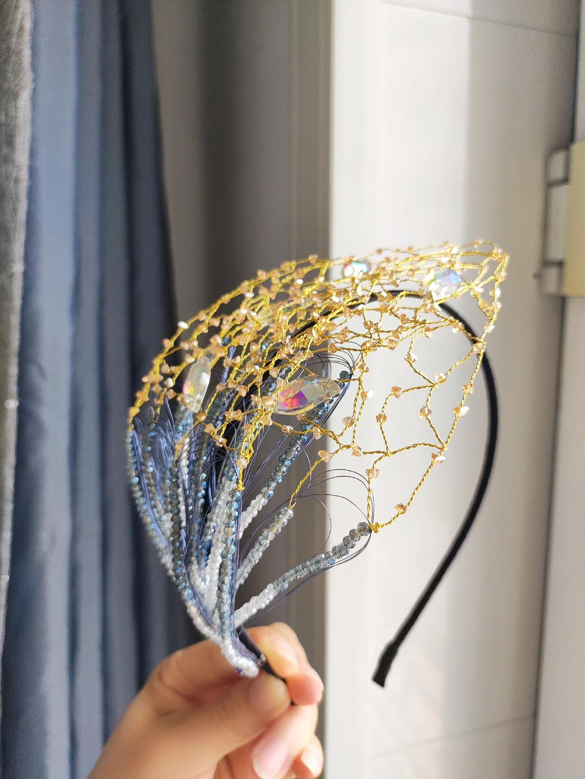 Ornate Wire Woven Beaded Headband