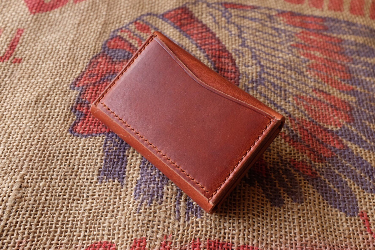 Horween Leather Wallet with Coin Button