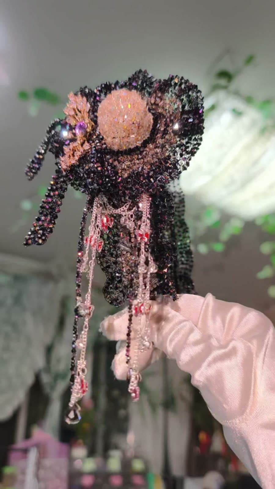 ハンドメイド クリスタルビーズ ハット ヘアクリップ セット
