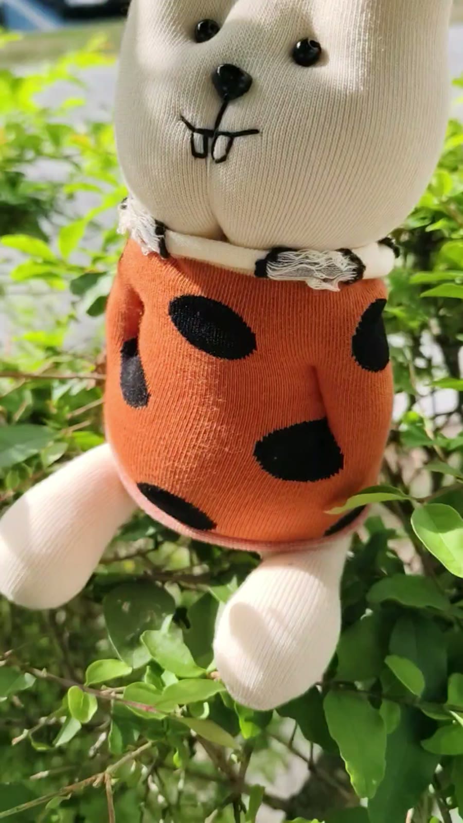 Boneca de Coelho de Meia Feita à Mão 21cm