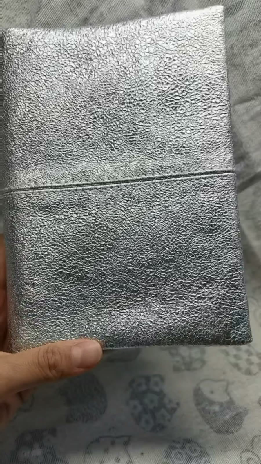 Moonlight Silver Sheepskin A6 Binder Notebook