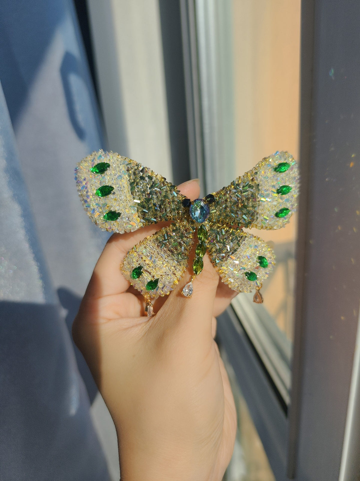 Crystal Butterfly Hair Clip Beaded Design