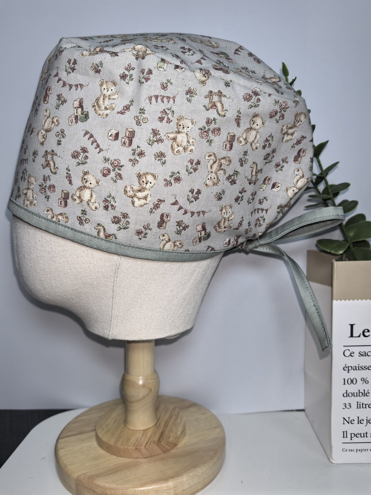 Cotton Teddy Bear Print Surgical Cap