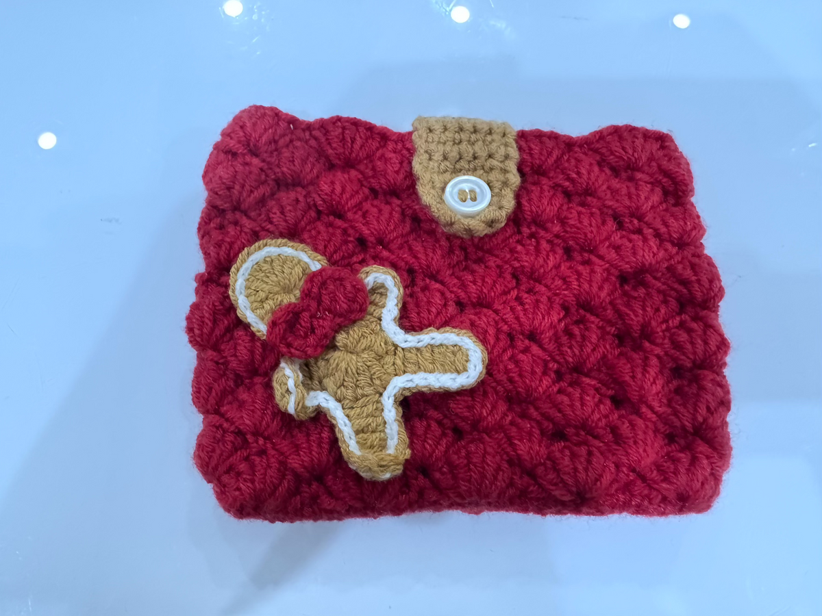 Monedero y Portetarjetas de Navidad Tejido a Mano