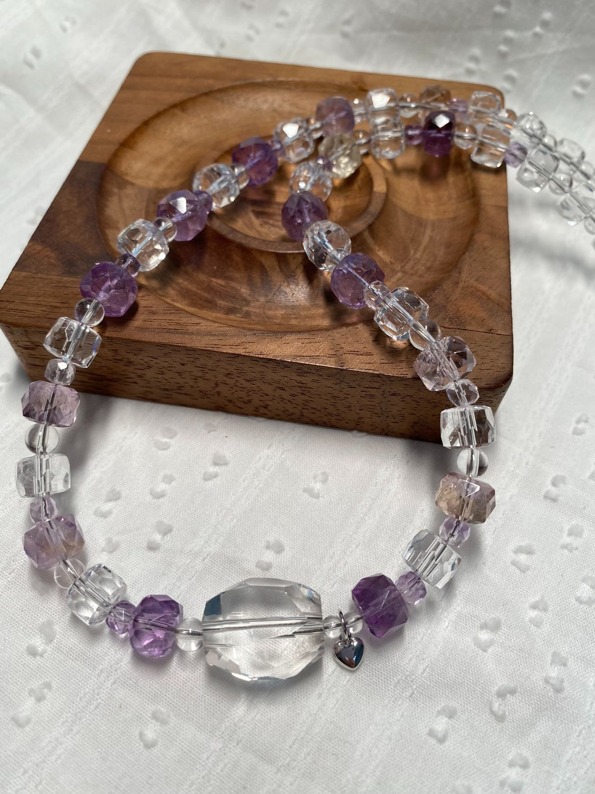 Amethyst Citrine Ametrine Quartz Beaded Necklace