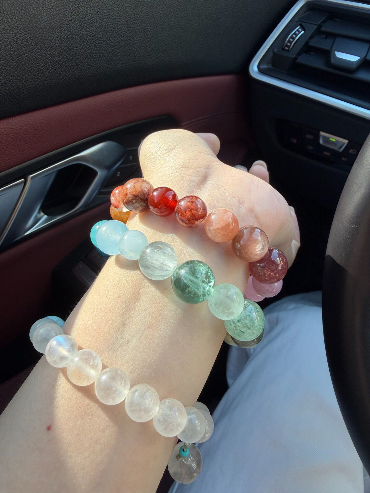 Natural Gemstone Candy Color Double Loop Bracelet