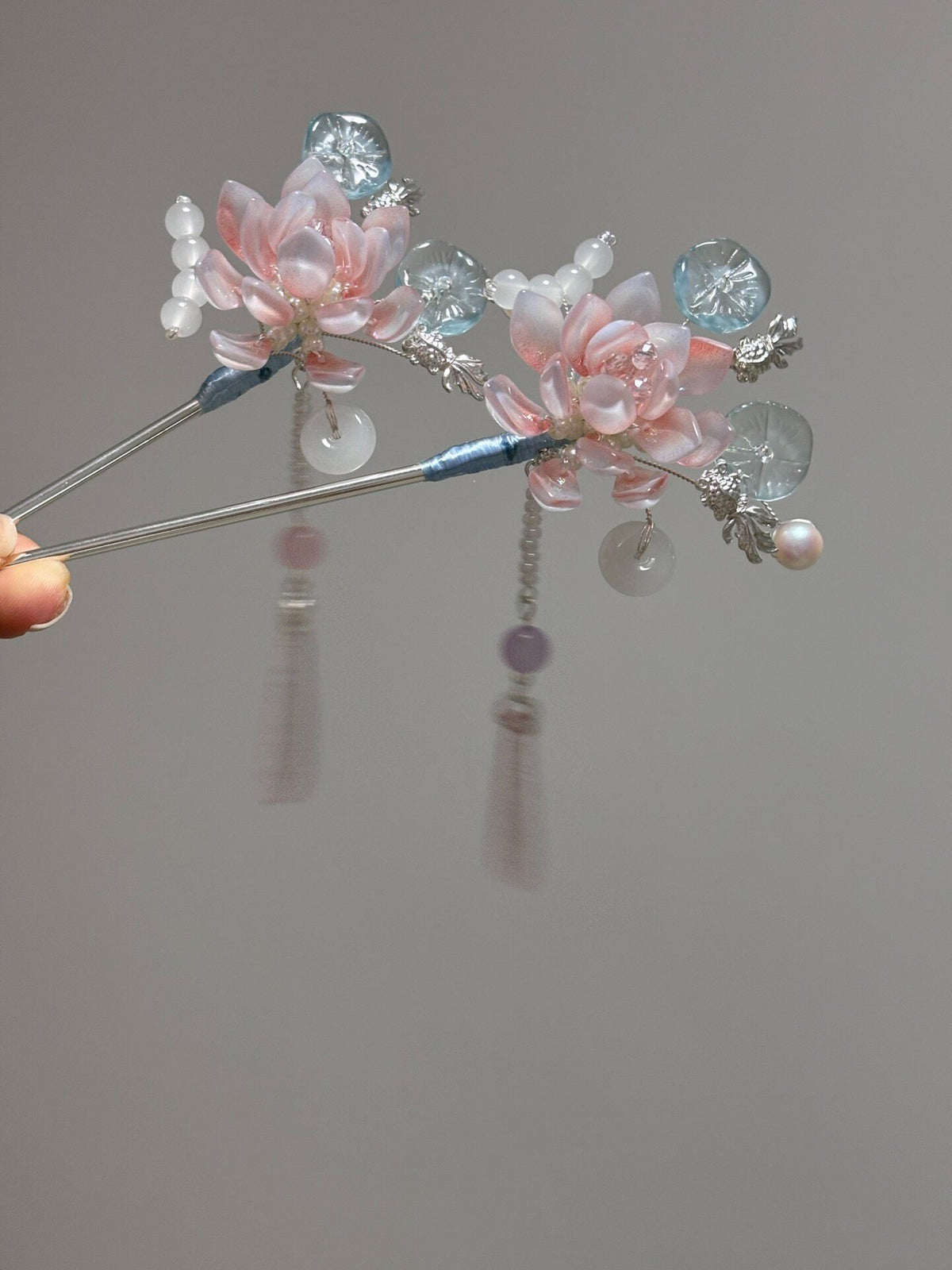 Liuli Glass Flower Hairpin