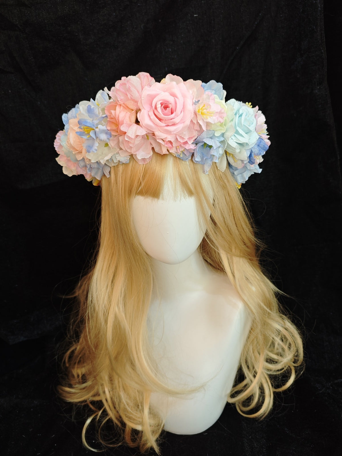 Handcrafted Pastel Flower Crown with Ribbons