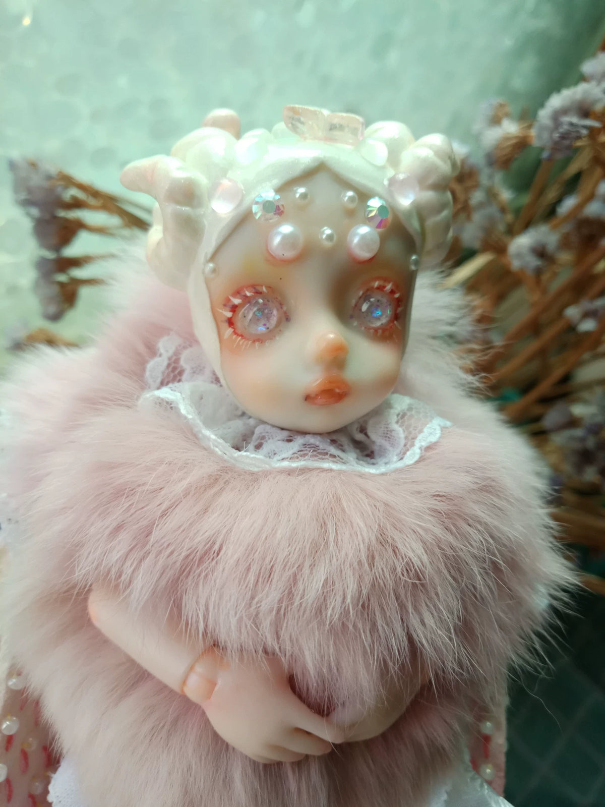 レース翼の蛾の妖精ドール（ハンドメイド）