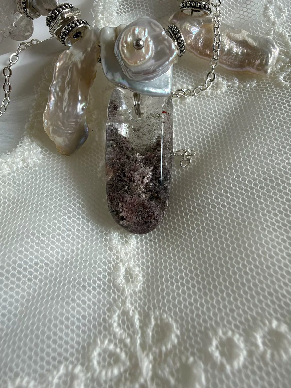 Vintage Freshwater Pearl Crystal Necklace