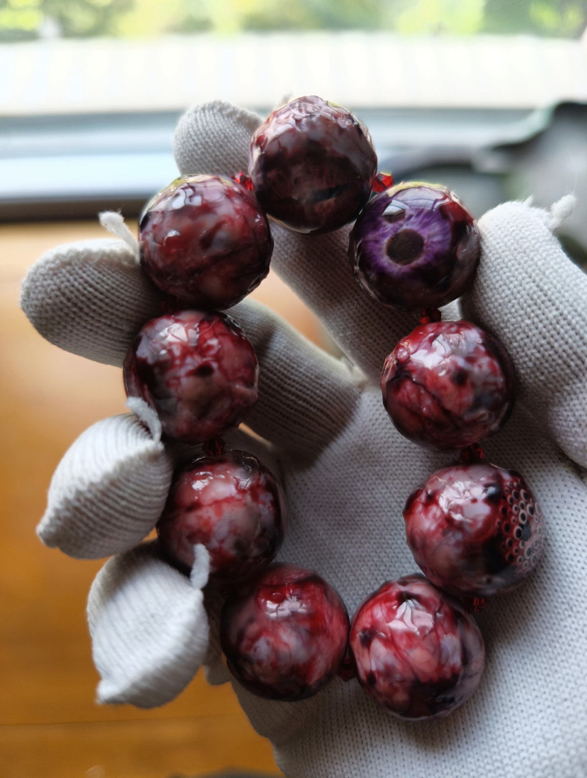 Cthulhu Eye Resin Bead Bracelet