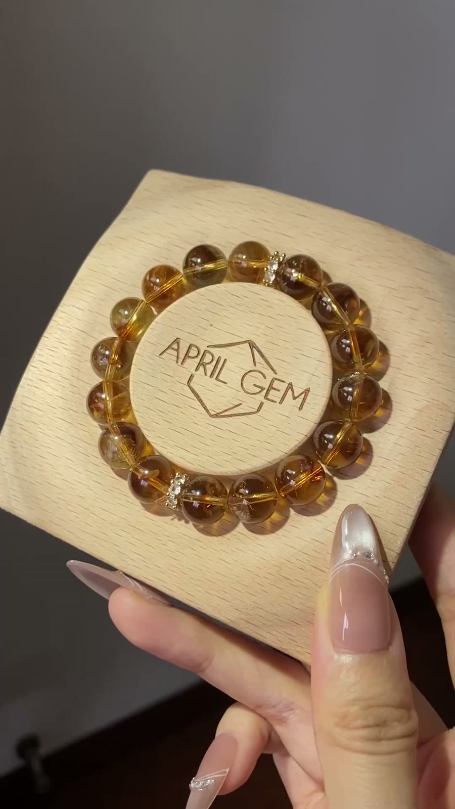 Yellow Crystal Bracelet 11mm Beads
