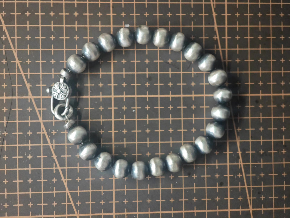 925 Sterling Silver 8mm Bead Bracelet