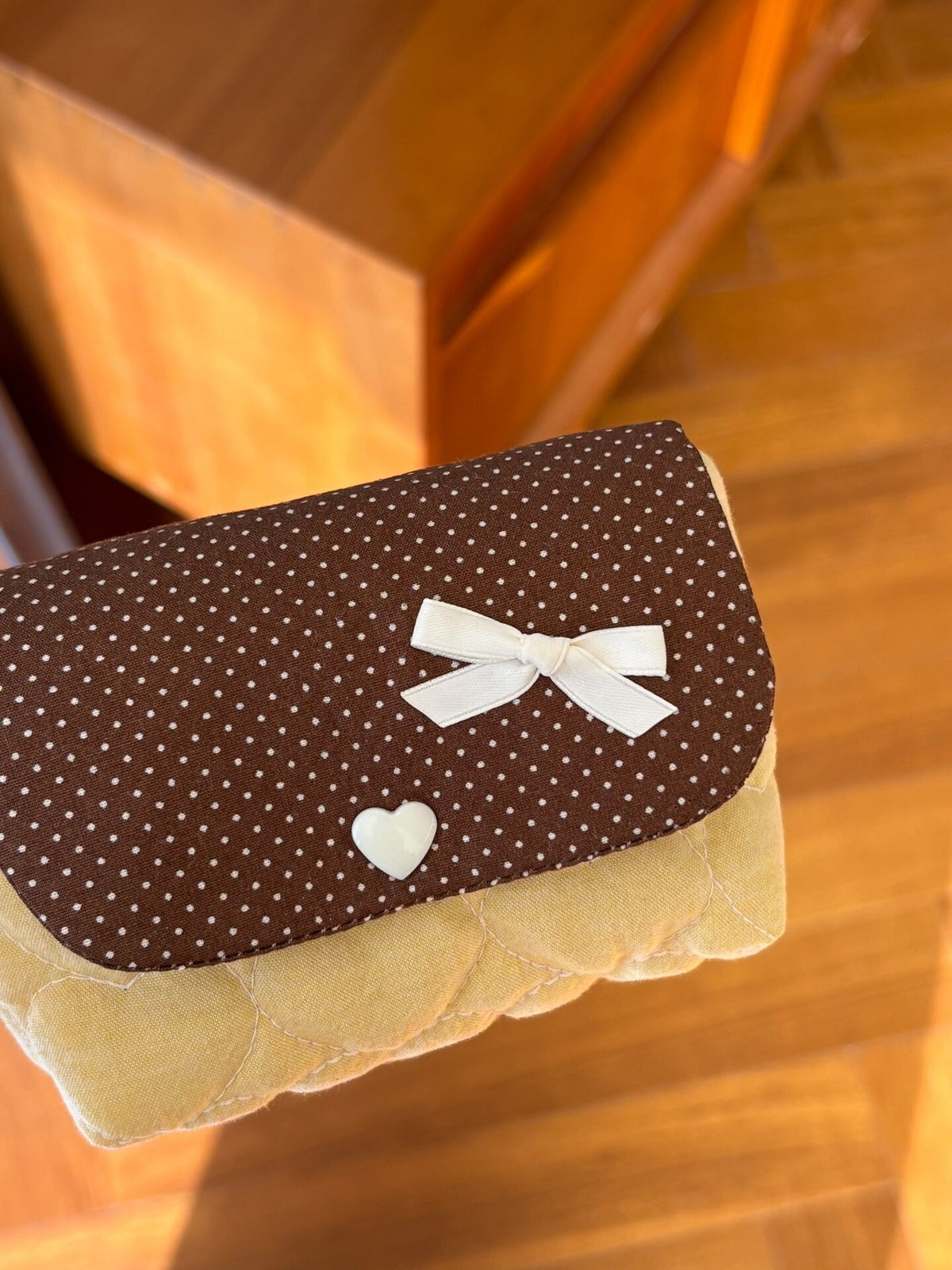 Patchwork Polka Dot Storage Pouch for Cosmetics