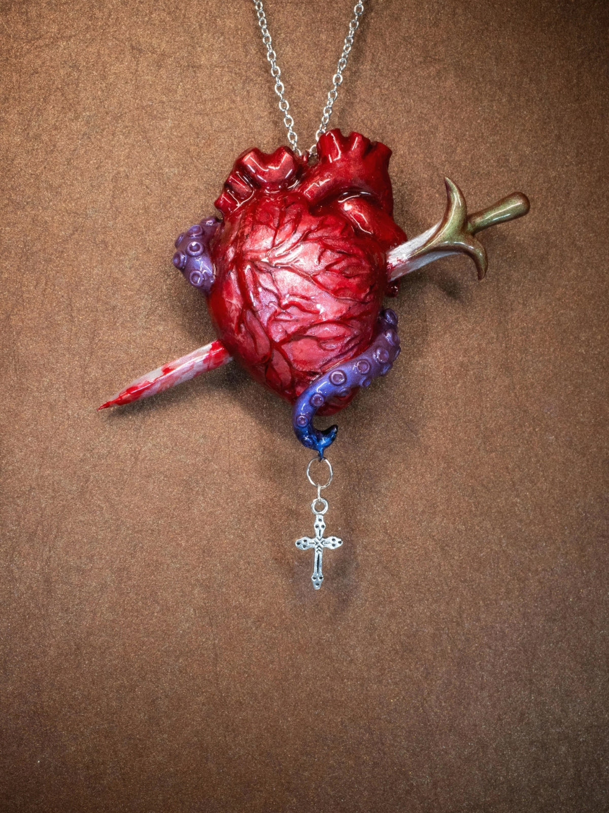 Cthulhu Heart Sword Tentacle Necklace