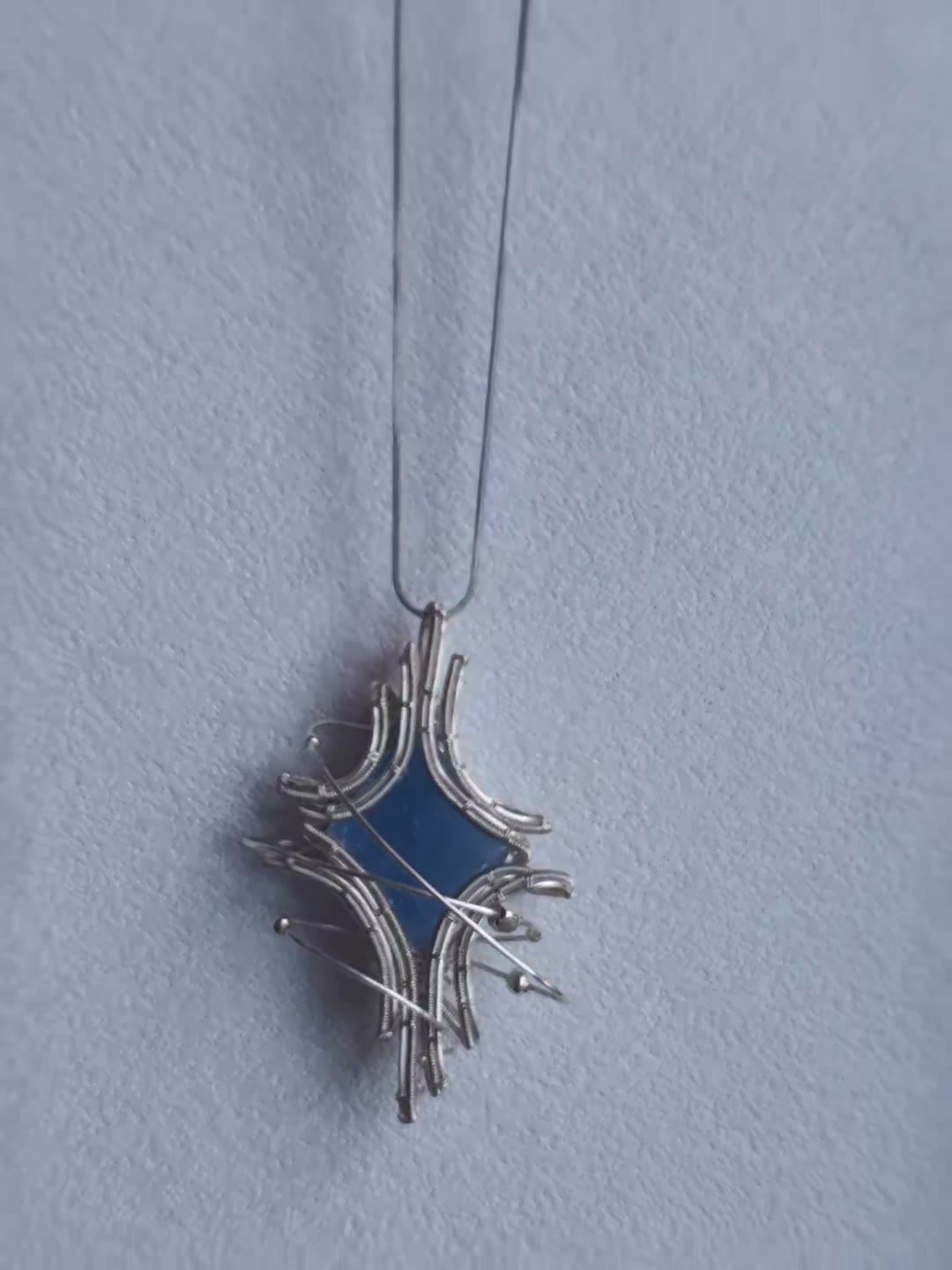 Wire Wrapped Blue Calcite Star Necklace