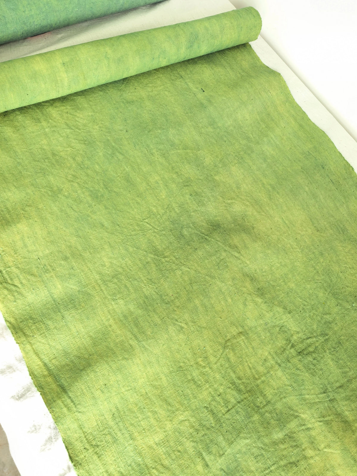 Light Green Plant Dyed Handwoven Fabric
