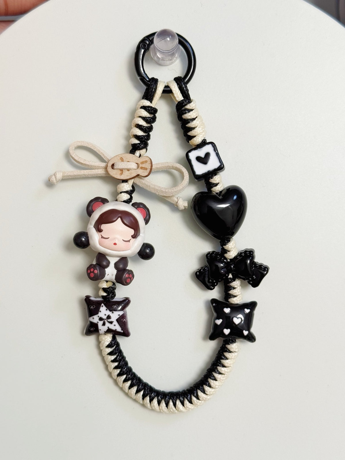 Panda Character Braided Cord Phone Strap Charm