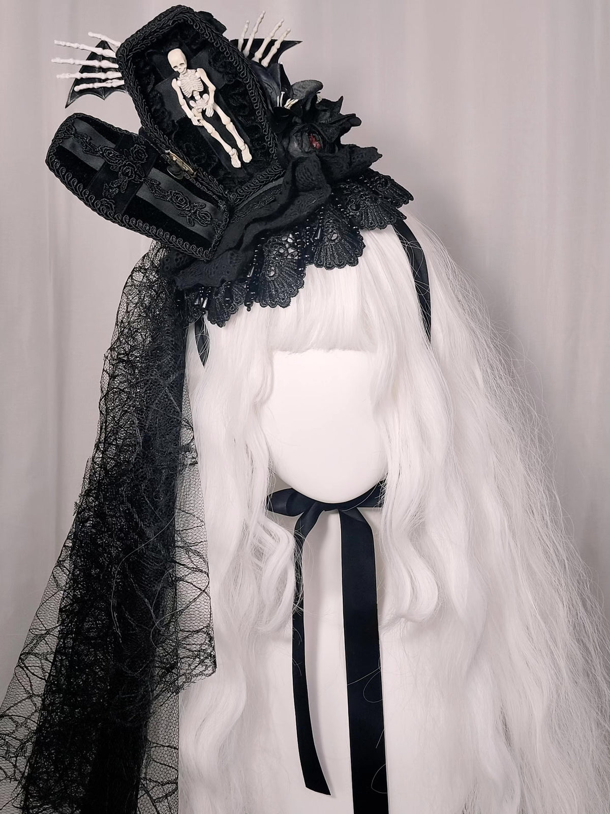 Gothic Coffin Skeleton Fascinator Hat