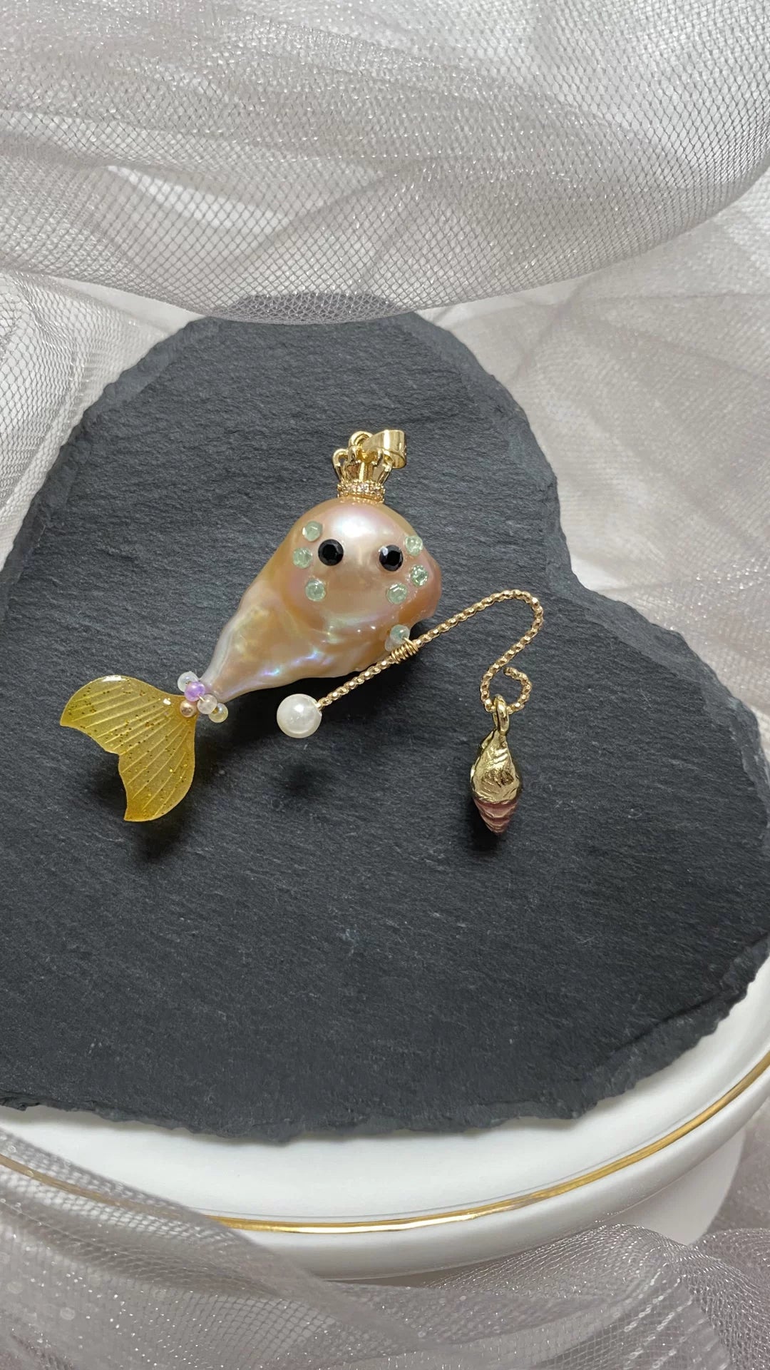 Baroque Pearl Monster Pendant Necklace