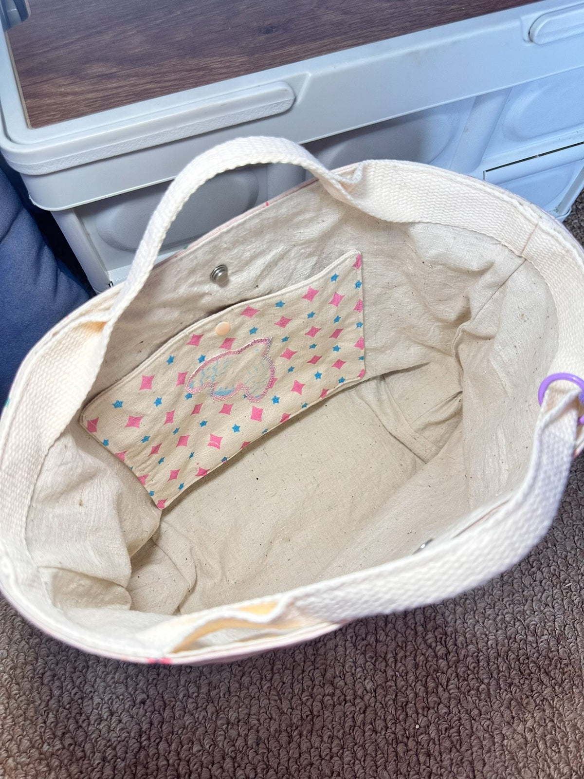 Summer Bird Print Handwoven Tote Bag