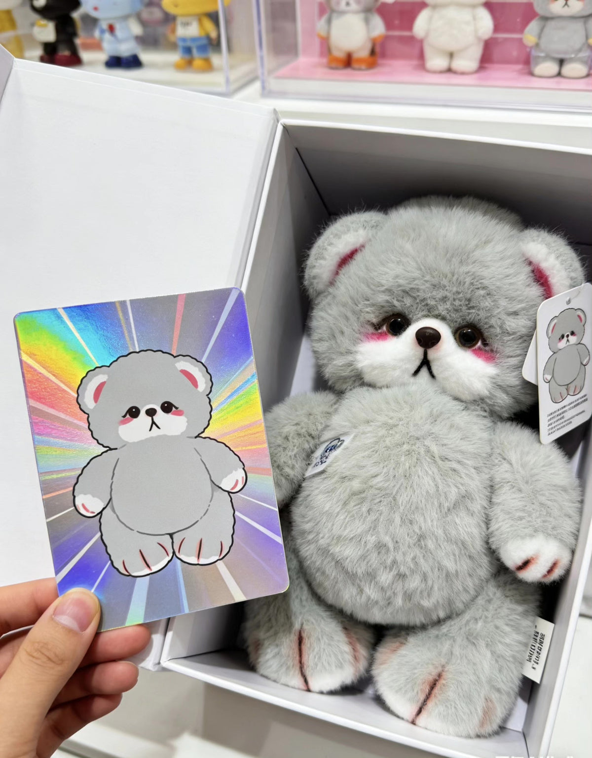 Knitted Bear Plush 22cm Mink Yarn