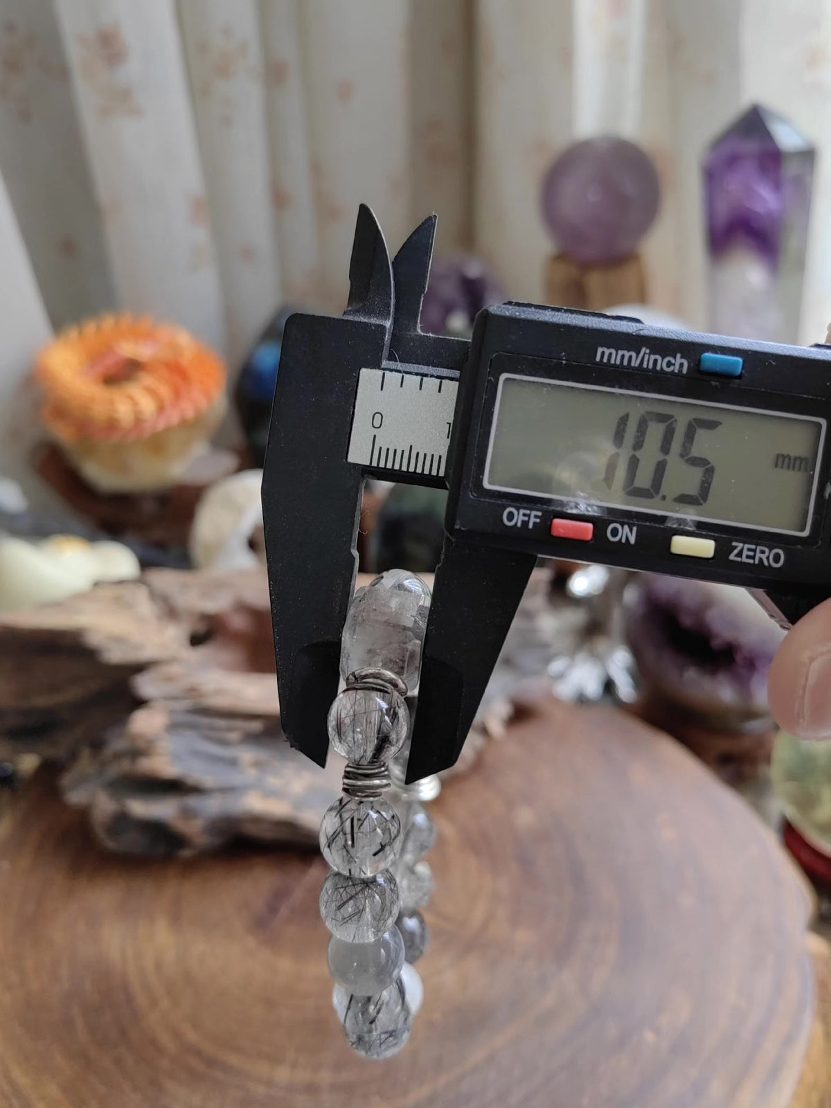 Black Rutilated Quartz Beaded Bracelet