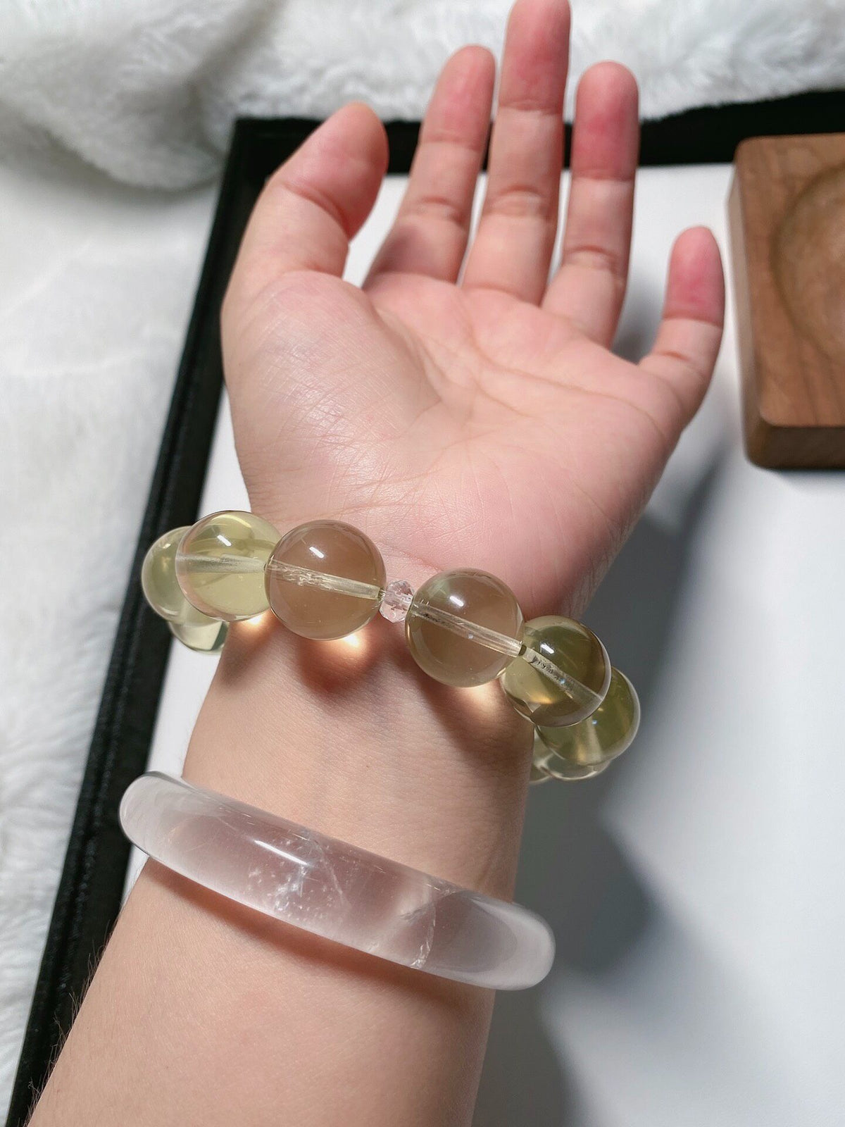 Lemon Yellow Quartz Beaded Bracelet 16mm