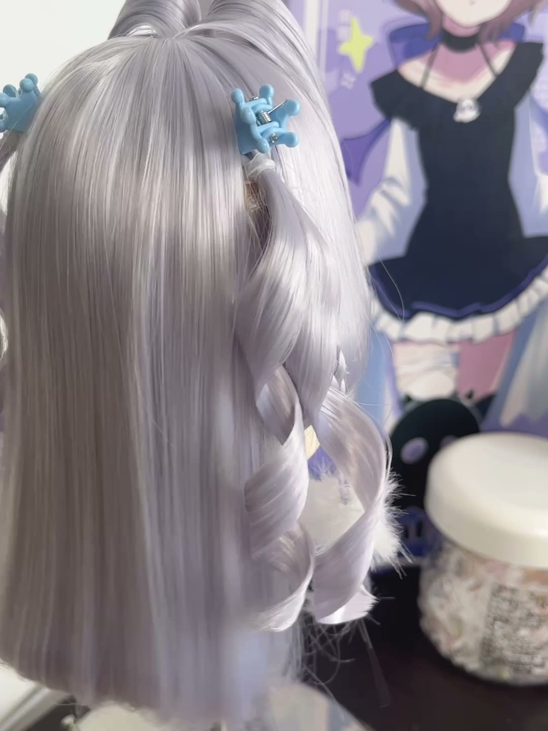 Doll Wig Silver Lavender Anime Style