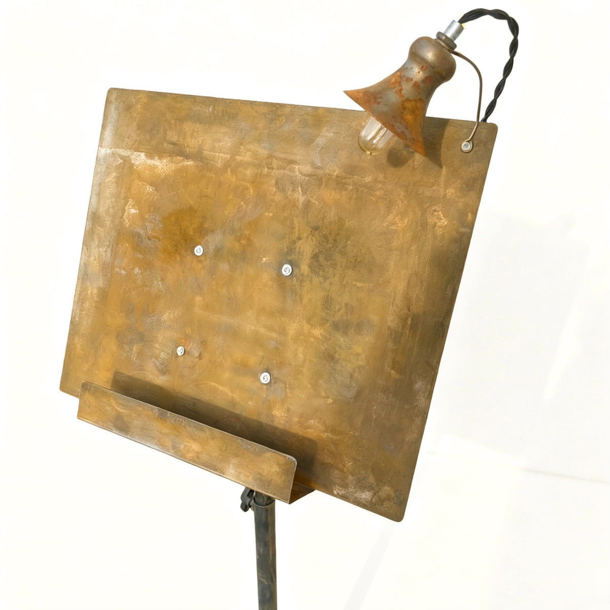 Vintage Iron Music Stand with Lamp
